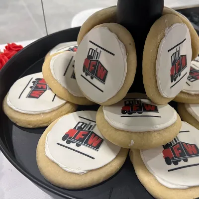 Logo and Branded cookies from Mon Coeur Bakery